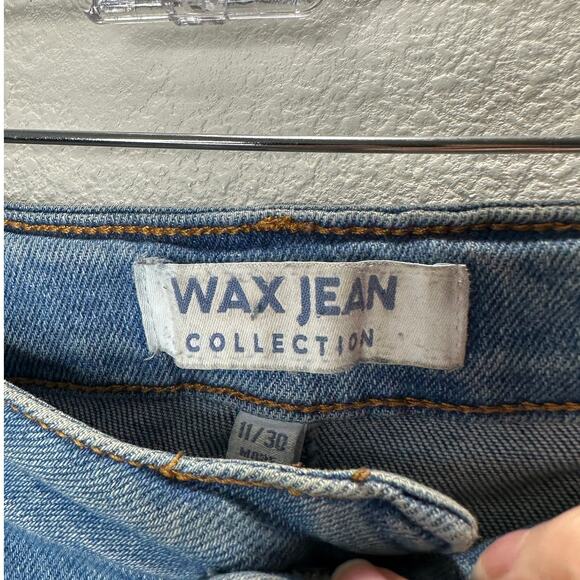 Wax Jean Collection Medium Wash Distressed Holes Boyfriend Denim Jeans 30 - Picture 6 of 14